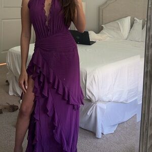 NBD Celenia Purple Halter Dress